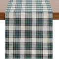 Softalker Christmas Checkered Table Runner, Green and White, 13 x 70 Inch