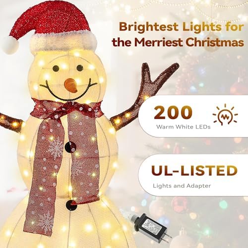 43" Snowman Lighted Outdoor Christmas Decorations