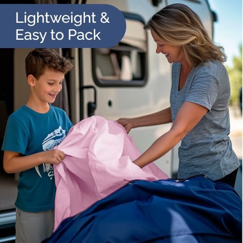 Short Queen Size 4 Piece Bed Sheet Set - RV Short Queen Sheets - Light Pink