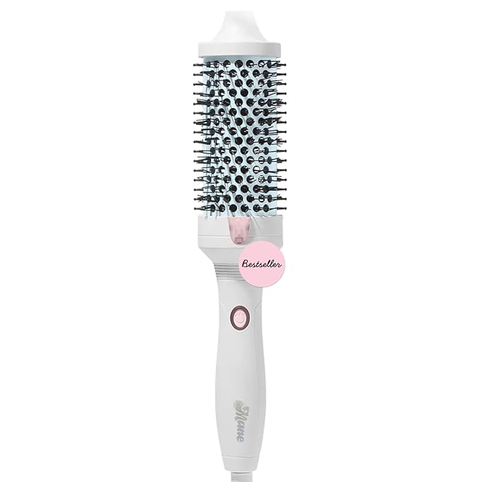Mane Large Heated Round Brush - 1.77 Inch Thermal Brush for Voluminous Blowouts - Anti-Tangle Bristles, Ionic Technology, Worldwide Voltage - Hair Styling Tools for Medium to Long Hair