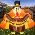 FunFanso Thanksgiving Inflatables Turkey Outdoor Decorations with Built-in LED Lights, 4.5 FT Tall Blow Up Turkey with Pilgrim Hat and Colorful Tail for Lawn Yard Garden Party House Holiday Decor