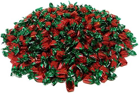 Strawberry Filled Hard Candy Bon Bons, Real Fruit Pulp, 160 Oz