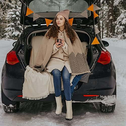 Alicegana Womens Winter Snow Boots for Women Waterproof Warm Fur Lining Mid Calf Boots with Zipper Comfortable Outdoor Shoes
