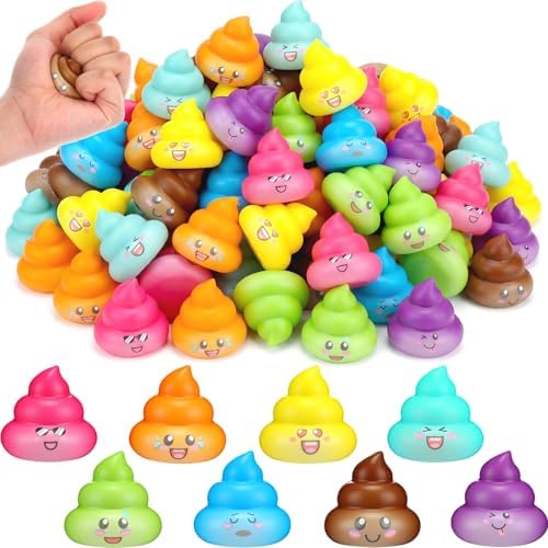 Leyndo 80 Pcs Mini Fake Poop Toys Halloween Party Favors, Multicolor