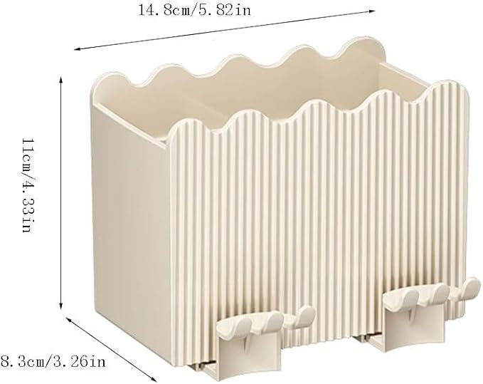Toothbrush Rack Bathroom Cream Toothbrush Holder Wall-Mounted Toothbrush Holder Two-Person Three-Person Toothpaste Storage Rack Bathroom Toothbrush Holder(S14.8cm)