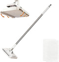 Hands Free Multi Purpose Flat Mop, 43'' Disposable Dust Mop with 10 Reusable Cloths, Multi Surface Cleaning Flat Dust Mop for Kitchen Wall Bathroom Toilet Corners (Mop+10cloths)