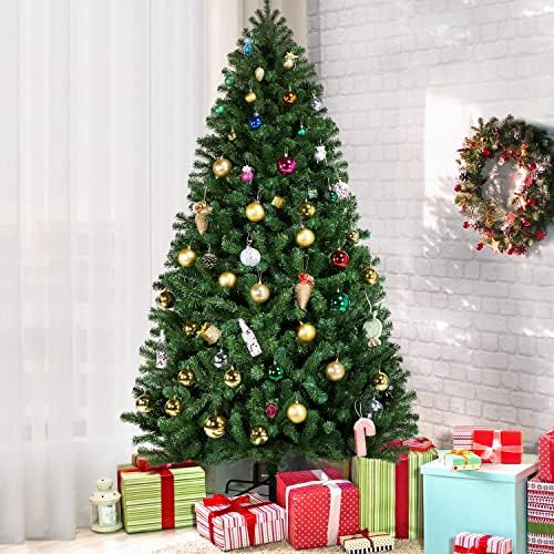 Yaheetech 7.5ft Pre-lit Christmas Tree with 550 Warm White Lights, Green