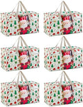 VENO Moving Bags, Christmas Storage Bags, Wide Open Top, Jingle Mix, 6 Pack