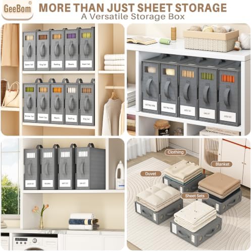 9 Pack Sheet Organizers and Storage, Bed Sheet Organizer