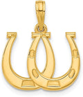 14k Polished Double Horseshoe Pendant