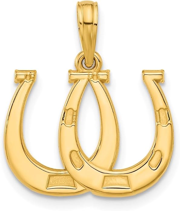 14k Polished Double Horseshoe Pendant
