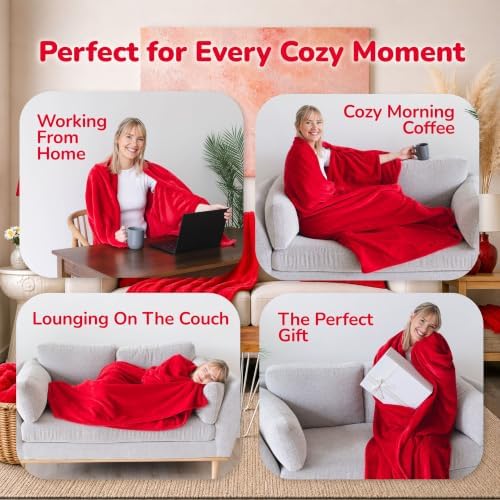 Super Blanky Wearable Blankets for Women & Men, Dorm Room Essentials, Gift for Her, Gifts for Women, Wife Birthday Gift Ideas