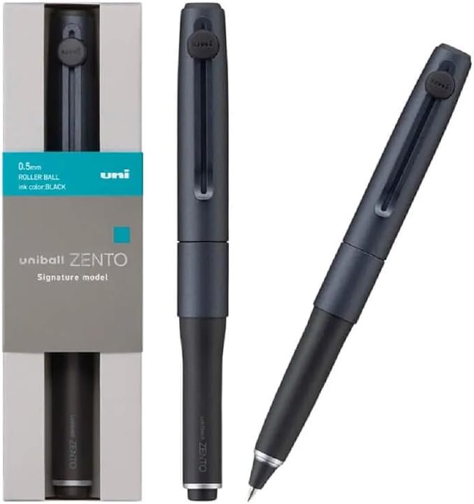 ZENTO Signature Model Metallic Black Ballpoint Pen 0.5mm Ink Color Black UBZH05M.24