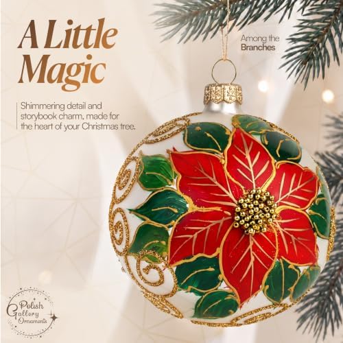 Hand Blown Glass Ball Christmas Ornament, 5 in, Wintry Silver
