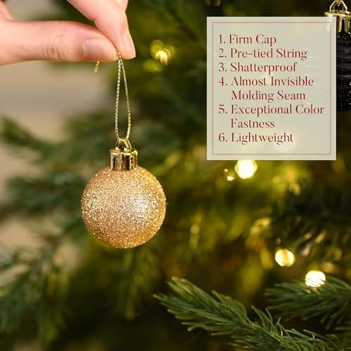 Valery Madelyn Small Christmas Tree Decorations Ball Ornaments 24ct 1.57"