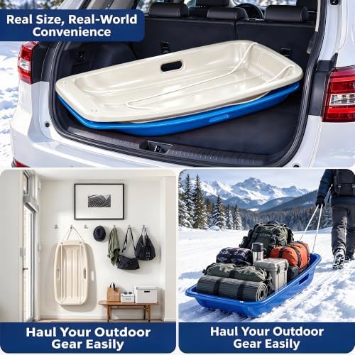 35" Snow Sled for Kids & Adults, Cold Resistant Flexible Toboggan