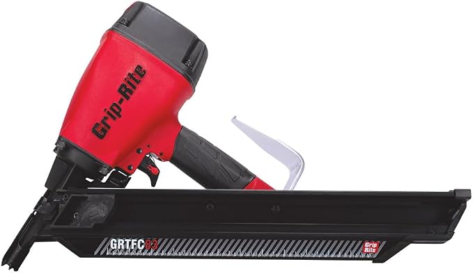 Grip-Rite GRTFC83 30-Degree Short Body Paper Tape Framing Nailer, Accepts 2" to 3-1/4" Clipped and Round Head Paper Tape Framing Nails