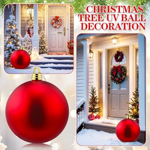 Threan 12 Inch Red Matte Large Christmas Ball Ornament