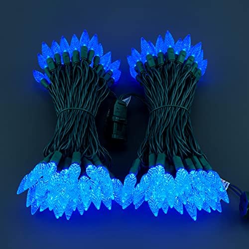 YULETIME 140 Blue C6 Christmas String Light, 2-Set 36 ft 70ct One-Piece LED