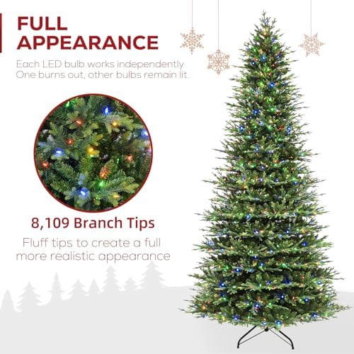 Hykolity 12 ft Prelit Christmas Tree with Realistic PE Foliage