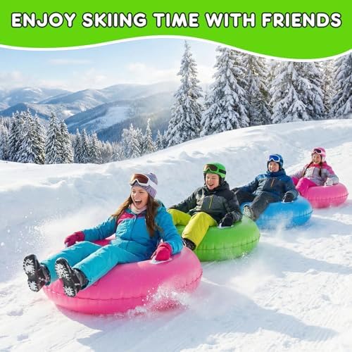 Shappy 3 Pack Inflatable Snow Tubes Handles