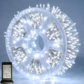 Pooqla 1000 LED Cool White Christmas Lights Indoor Outdoor Decorations, 328 ft String Lights Plug in with Timer, 8 Modes Waterproof Clear Wire Twinkle Fairy Lights for Bedroom Party Classroom Decor