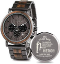 2win Engraved Wooden Watch for Boyfriend My MAN Fiancé Husband Customized Personalized Wood Watches for Men Birthday Anniversary Personalized Watch