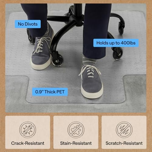 GORILLA GRIP Office Chair Mat for Carpet Floors, Heavy Duty, 32x48 Clear