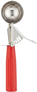Restaurantware 1.4 Ounce Portion Scoop, 1 Trigger Release Stainless Steel Cookie Scoop - With Red Handle, Stainless Steel Disher, For Portion Control, Cookie Dough, Cupcake Batter, Or Ice Cream