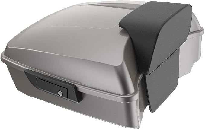 Advanblack Road Glide Tour Trunk Pack Pewter Pearl Chopped Tour Trunk Pack Backrest Pad for '97-'25 Harley Touring Road King Street Glide Electra Glide CVO models