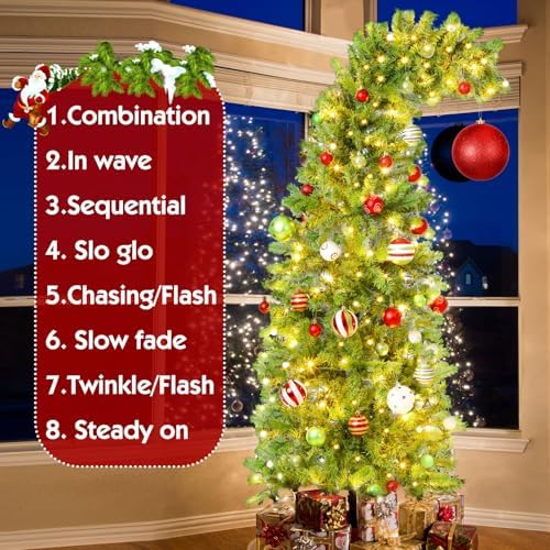 Seenelling 7.5 FT Lime Green Christmas Tree Prelit Whimsical Artificial