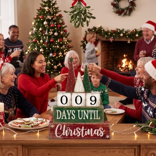 Moucuny 6 Pcs Christmas Countdown Decorations, Christmas Table Decor Home