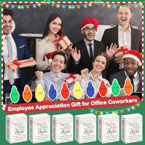 20 Sets Christmas Positive Gifts Light Bulb Party Favors with Boxes