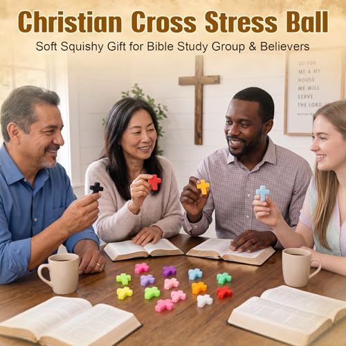 Thenshop 36 Pcs Cross Relief Favors Christian Soft Jesus 12 Colors