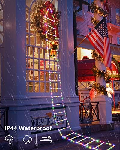 Toodour LED Christmas Lights - 10ft Christmas Decorative Ladder Lights with Santa Claus, Xmas Decorations Light for Indoor Outdoor, Window, Garden, Home, Wall, Xmas Tree Decor - Multicolor