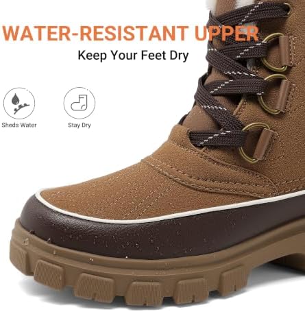 DREAM PAIRS Women’s Lace Up Ankle Snow Boots