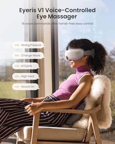 RENPHO Eyeris 1V Eye Massager with Voice Control, Heated Massage Eye Mask