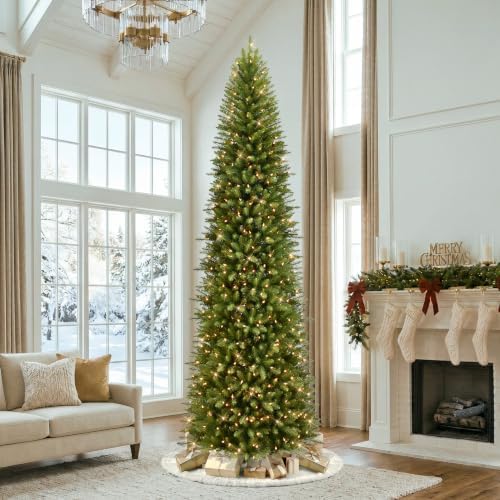 Puleo International 10ft Pre-Lit Fraser Fir Pencil Christmas Tree