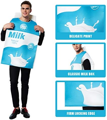 Couple Costume Halloween Food Cookies and Milk Carton Box 2Pcs Costume