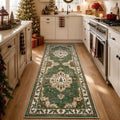 Engiw Christmas 2x8 Runner Rug, Washable Non-Slip, Soft Low Pile Carpet, Christmas Decorations for Living Room, Bedroom, Kitchen, Hallway, Entryway and Under Christmas Tree