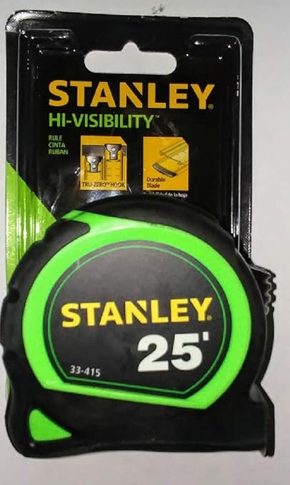 Stanley 33-415 25-ft x 1-in Hi-Vis Green Measuring Tape with Tylon Blade Coating