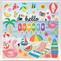 Summer Window Clings for Glass Windows Decor, Beach Window Decals for Kids