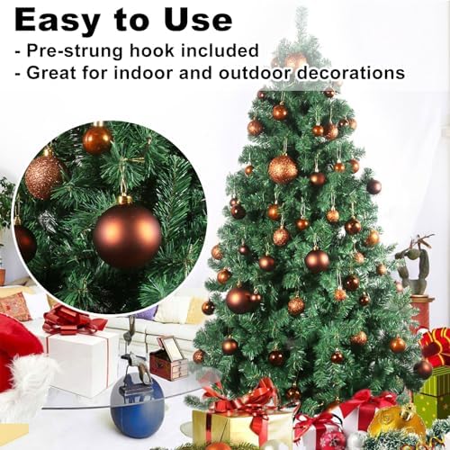 Bronze 3.2" Large Christmas Balls - Christmas Tree Decoration Ornaments Shatterproof Hanging Balls for Birthday Halloween Holiday Wedding Decorations Set of 24pcs