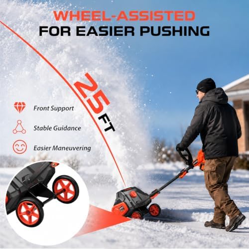 Cordless Electric Snow Shovel, 40V Snow Blower, 15'' Width