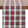 Softalker Christmas Checkered Table Runner, Red and White, 13 x 120 Inch