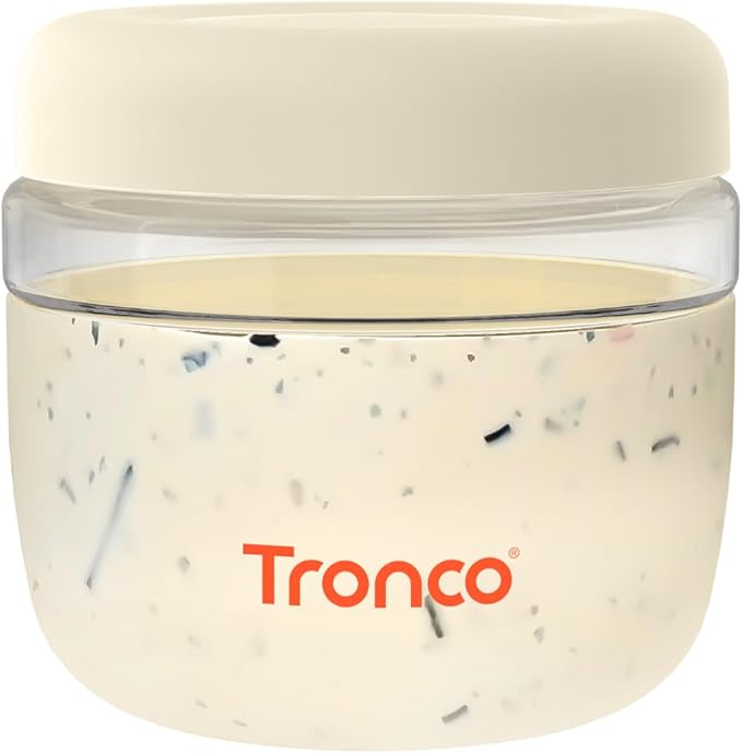 Tronco 24 oz Glass Lunch Bowl Container with Lid, Reusable Glass Food Container for Salad, Snack,Yogurt, Soup Food Storage, Meal Prep, Airtight, Leak & Spill Proof, Dishwasher Safe, BPA-Free, Set of 1 | Leak & Spill Proof Meal Prep Container & Food Sto...