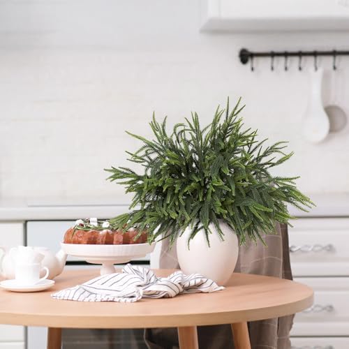 12Pcs Christmas Norfolk Pine Stems, 24'' Real Touch Branches Greenery Picks
