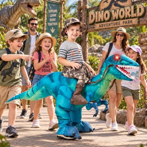 GOOSH Inflatable Dinosaur Costume for Kids Halloween Costumes Boys Girls Funny Blow up Costume for Halloween Party Cosplay…