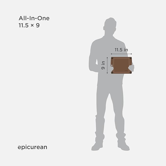 Epicurean All-In-One Cutting Board with Non-Slip Feet and Juice Groove - Non-toxic, Dishwasher Safe, Made in the USA, 11.5" x 9", Nutmeg