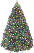 GAOMON 9ft Prelit Fraser Fir Wide Artificial Christmas Tree with RGBW Light